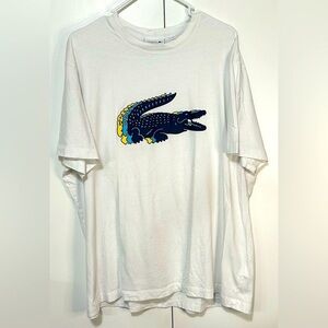 Locoste Men’s Sports Tshirt 3D Croc Graphic Print Size XL based on measurements